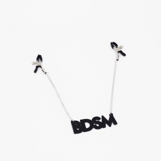 Зажимы на соски с кожаной подвеской BDSM - Crazy Handmade - купить с доставкой в Мурманске