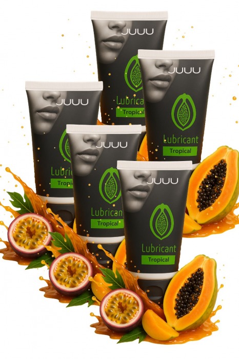 Набор из 5 съедобных лубрикантов JUJU со вкусом тропических фруктов - JuJu - купить с доставкой в Мурманске
