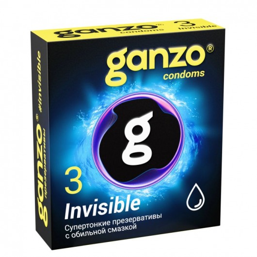 Супертонкие презервативы Ganzo Invisible - 3 шт. - Ganzo - купить с доставкой в Мурманске