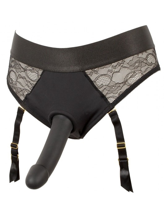 Черный женский страпон Strap-on Set: трусики и насадка - Orion - купить с доставкой в Мурманске