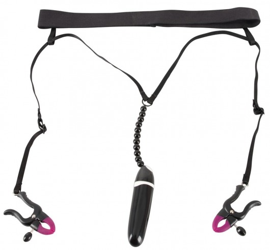 Женские вибростринги с зажимами для половых губ Spreader String with Vibrator - Orion - купить с доставкой в Мурманске
