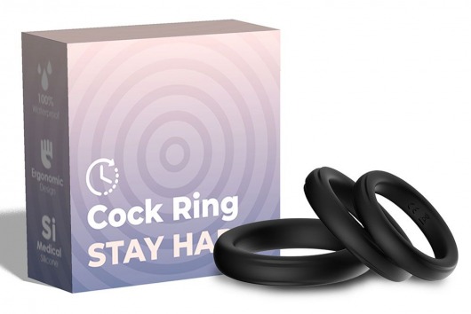 Набор из 3 черных эрекционных колец Stay Hard - Boys of Toys - в Мурманске купить с доставкой