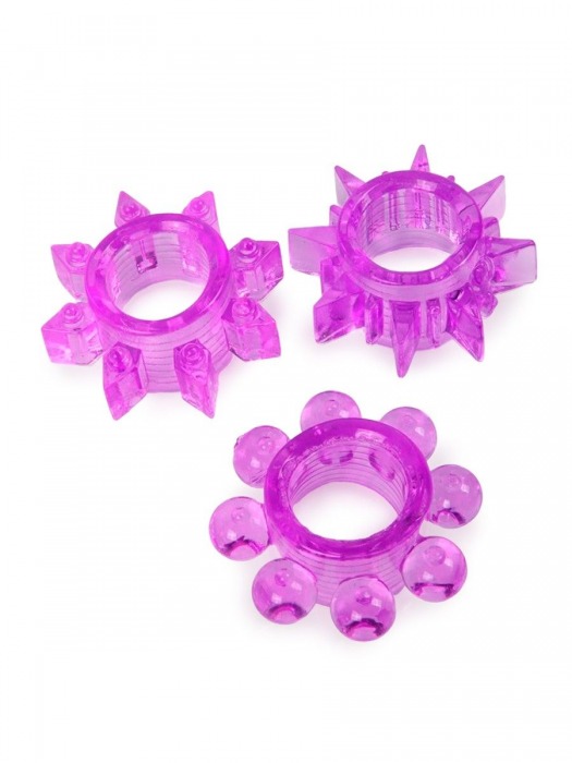 Набор из 3 лиловых эрекционных колец различной формы - Erowoman-Eroman - в Мурманске купить с доставкой