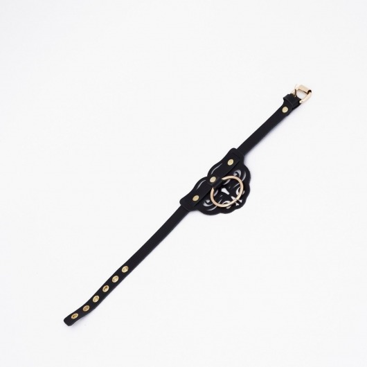 Черный чокер с клепками и золотистой фурнитурой - Crazy Handmade - купить с доставкой в Мурманске