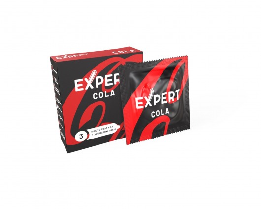 Презервативы с ароматом колы Expert Cola - 3 шт. - Expert - купить с доставкой в Мурманске