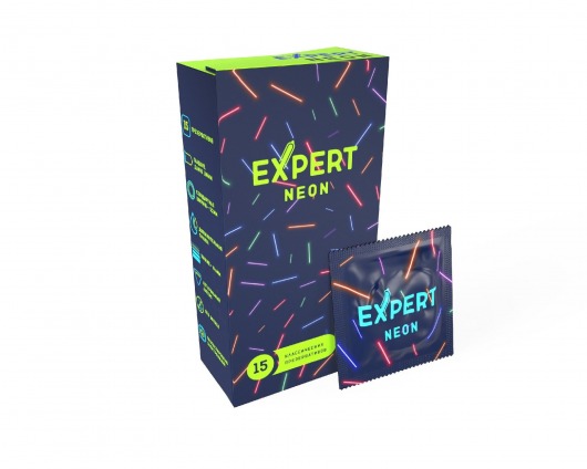 Светящиеся в темноте презервативы Expert Neon - 15 шт. - Expert - купить с доставкой в Мурманске