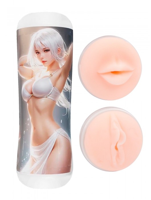 Двусторонний мастурбатор в колбе аниме - вагина и ротик - Tokyo Style - в Мурманске купить с доставкой