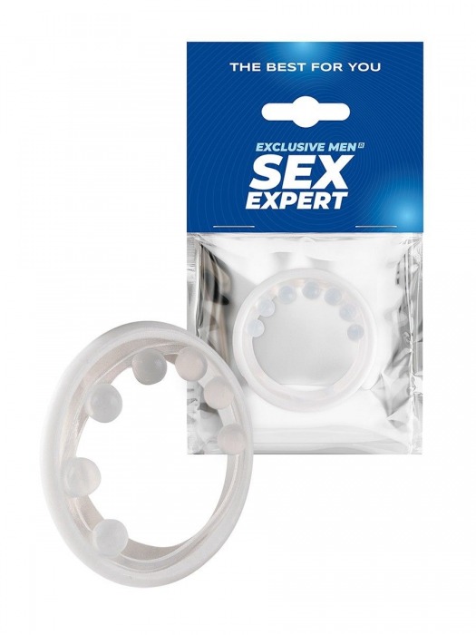 Эрекционное кольцо с мягкой стимулирующей насадкой - Sex Expert - в Мурманске купить с доставкой