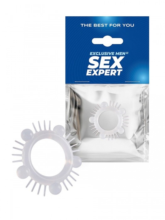 Эластичное эрекционное кольцо с шишечками и шипами - Sex Expert - в Мурманске купить с доставкой