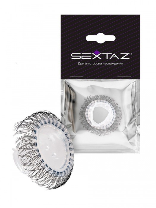 Эластичное эрекционное кольцо с длинными черными «ресничками» - Sextaz - в Мурманске купить с доставкой