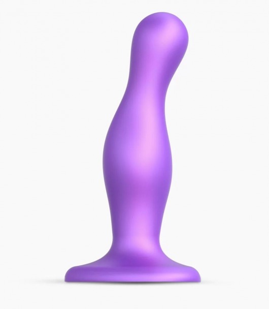 Фиолетовая насадка Strap-On-Me Dildo Plug Curvy size M - Strap-on-me - купить с доставкой в Мурманске
