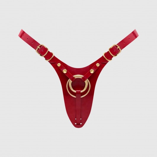 Красный пояс для фиксации насадок Strap-On-Me Leatherette Harness Fabulous - Strap-on-me - купить с доставкой в Мурманске