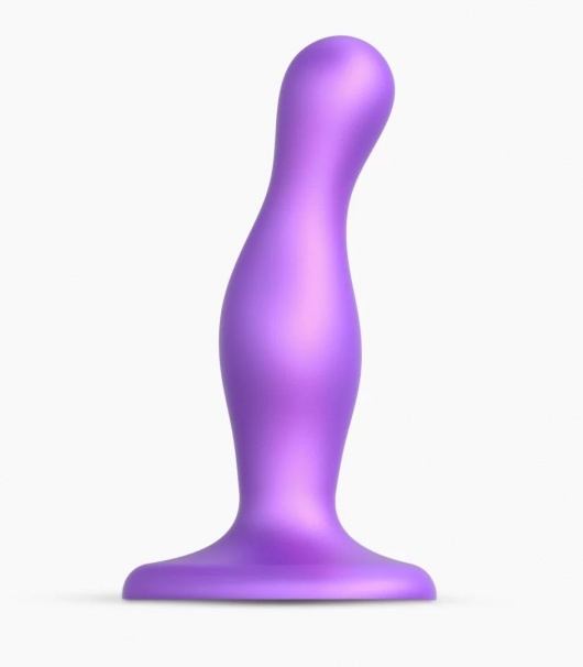 Фиолетовая насадка Strap-On-Me Dildo Plug Curvy size S - Strap-on-me - купить с доставкой в Мурманске
