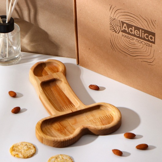 Деревянное блюдо для подачи в форме члена (25 х 16,5 х 1,7 см) - Сима-Ленд - купить с доставкой в Мурманске