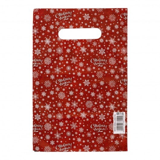 Красный подарочный новогодний пакет с вырубной ручкой (20х30 см) - Сима-Ленд - купить с доставкой в Мурманске