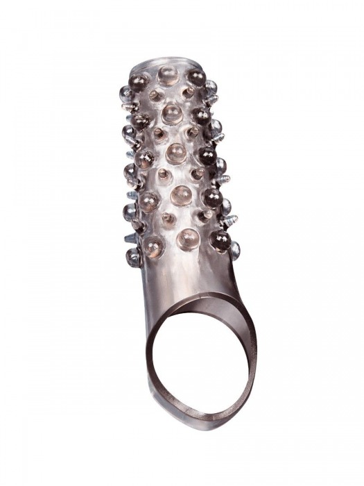 Дымчатая насадка на пенис с шипами и выпуклостями - 12 см. - Sex Expert - в Мурманске купить с доставкой