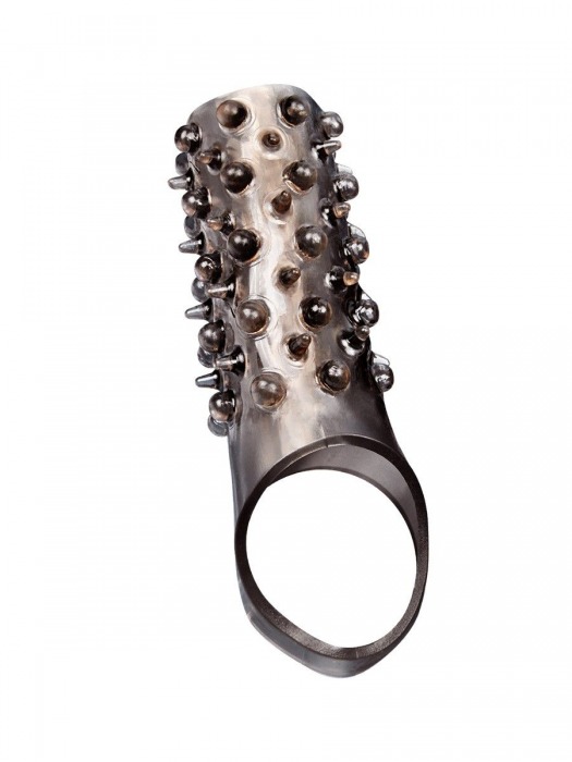 Дымчатая насадка на пенис с шипами и выпуклостями - 12,5 см. - Sex Expert - в Мурманске купить с доставкой