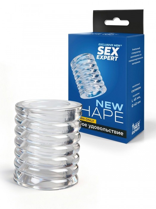 Прозрачная сквозная насадка на пенис с ребрышками - Sex Expert - в Мурманске купить с доставкой