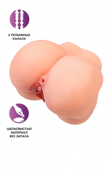 Реалистичный мастурбатор в форме попки с 2 любовными входами - No Name - в Мурманске купить с доставкой