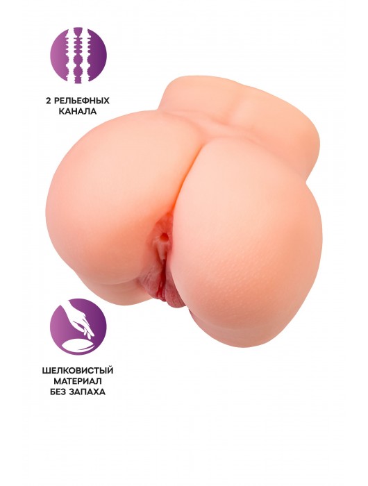 Реалистичный мастурбатор в форме попки с двумя любовными входами - No Name - в Мурманске купить с доставкой
