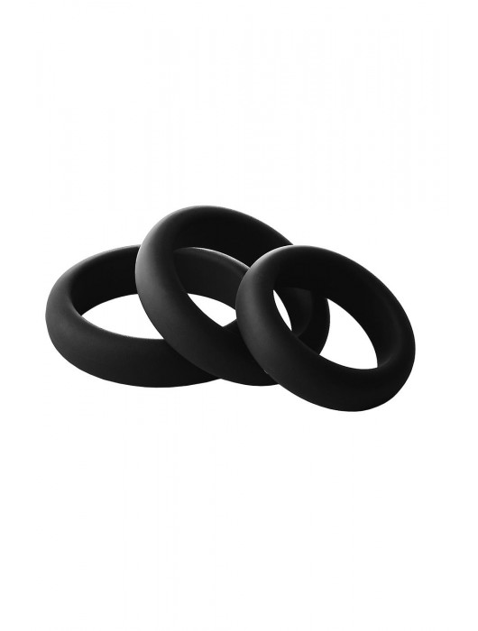 Набор из 3 черных эрекционных колец Smooth Silicone Cockring Pack - Dream Toys - в Мурманске купить с доставкой