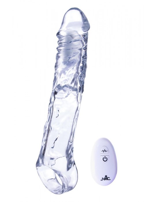 Прозрачная насадка-удлинитель Length Enhancer With Bullet с подхватом - 22,3 см. - NMC - в Мурманске купить с доставкой