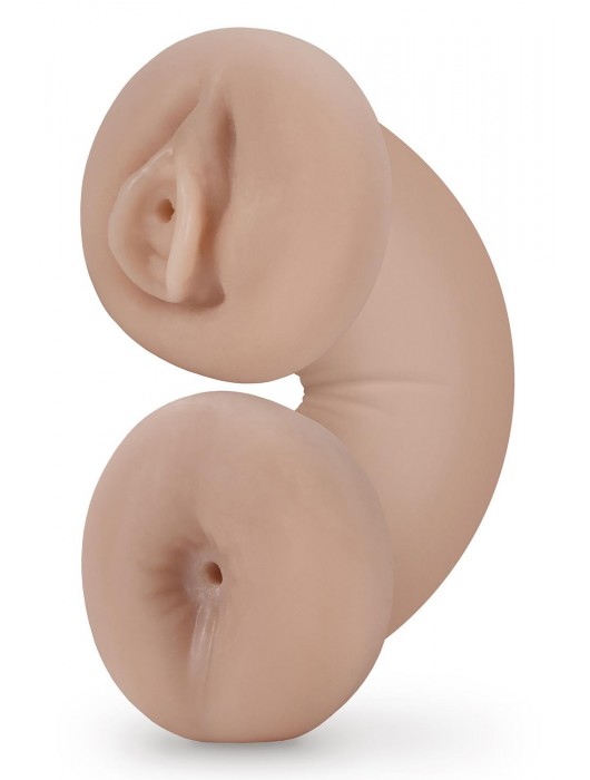 Телесный люминесцентный двусторонний мастурбатор Tasha - Blush Novelties - в Мурманске купить с доставкой