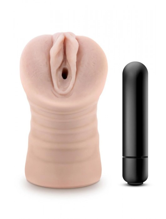 Телесный мастурбатор-вагина Ayumi с вибрацией - Blush Novelties - в Мурманске купить с доставкой