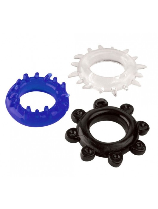 Набор из 3 эрекционных колец разного цвета и рельефа - Boys of Toys - в Мурманске купить с доставкой