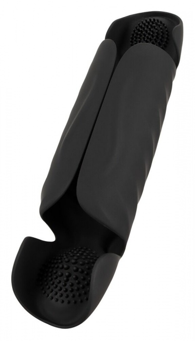 Черный вибромастурбатор с трехточечной стимуляцией Penis Trainer with 3 Point Stimulation - Orion - в Мурманске купить с доставкой