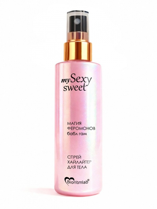 Спрей хайлайтер для тела Sexy Sweet с ароматом бабл-гам, шиммером и феромонами - 200 мл. -  - Магазин феромонов в Мурманске