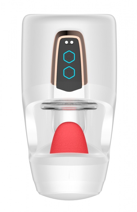 Белый мастурбатор с язычком и возвратно-поступательными движениями - Secwell - в Мурманске купить с доставкой