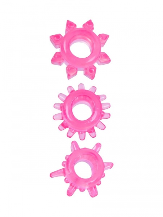 Комплект из трех розовых эрекционных колец - Erowoman-Eroman - в Мурманске купить с доставкой