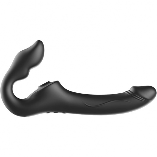 Черный безремневой страпон с 3 моторами - Ibiza - купить с доставкой в Мурманске