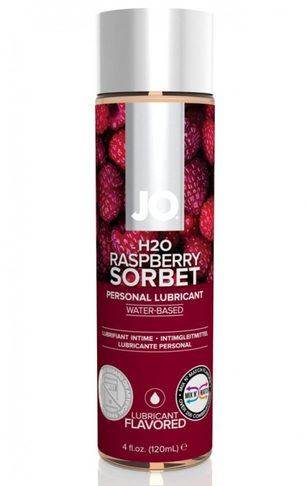 Лубрикант на водной основе с ароматом малины JO Flavored Raspberry Sorbet - 120 мл. - System JO - купить с доставкой в Мурманске