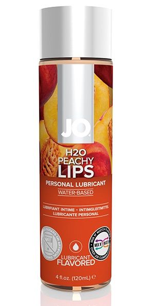 Лубрикант на водной основе с ароматом персика JO Flavored Peachy Lips - 120 мл. - System JO - купить с доставкой в Мурманске