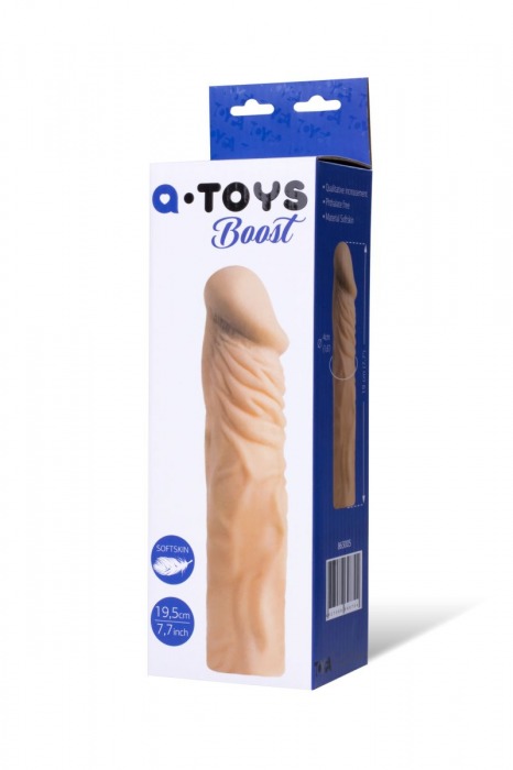 Насадка с ярко выраженной головкой и рельефным стволом - 19 см. - A-toys - в Мурманске купить с доставкой
