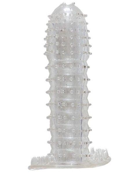 Гелевая прозрачная насадка c шипами - 12 см. - Toyfa Basic - в Мурманске купить с доставкой