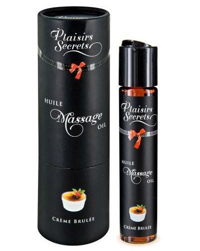 Массажное масло с ароматом крем брюле Huile de Massage Gourmande Creme Brulée - 59 мл. - Plaisir Secret - купить с доставкой в Мурманске