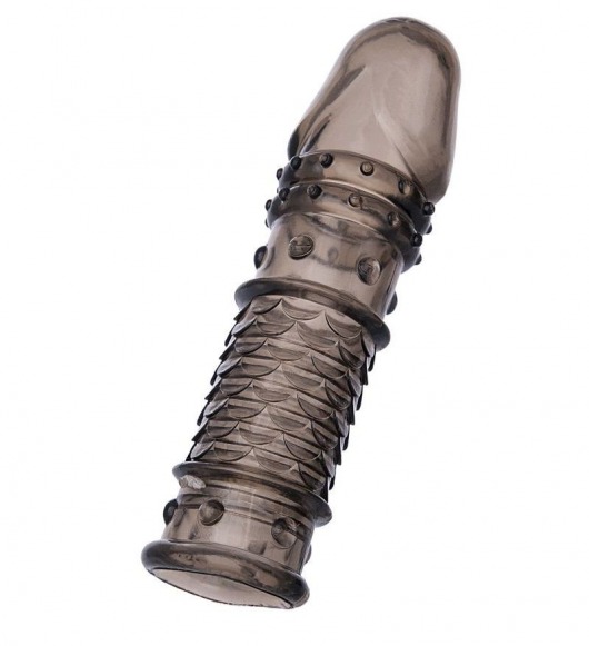 Дымчатая закрытая насадка ToyFa XLover с чешуйками и пупырышками - 13,5 см. - ToyFa - в Мурманске купить с доставкой