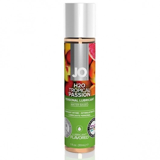 Смазка с ароматом тропических фруктов JO Flavored Tropical Passion - 30 мл. - System JO - купить с доставкой в Мурманске