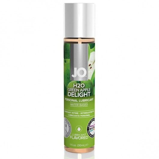 Смазка с ароматом яблока JO Flavored  Green Apple H2O - 30 мл. - System JO - купить с доставкой в Мурманске