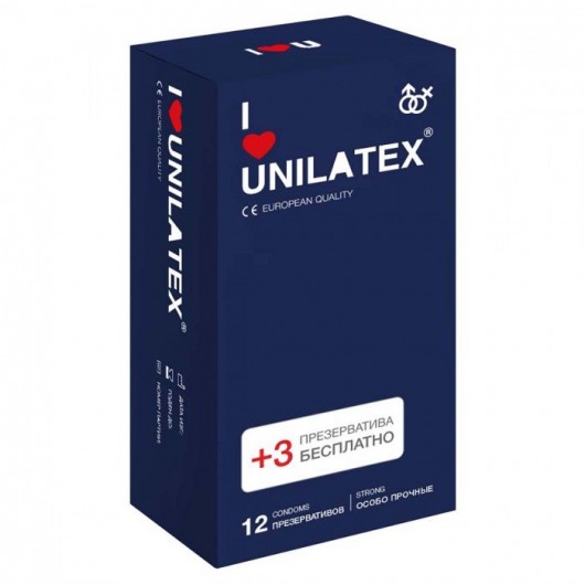 Ультрапрочные презервативы Unilatex Extra Strong - 12 шт. + 3 шт. в подарок - Unilatex - купить с доставкой в Мурманске