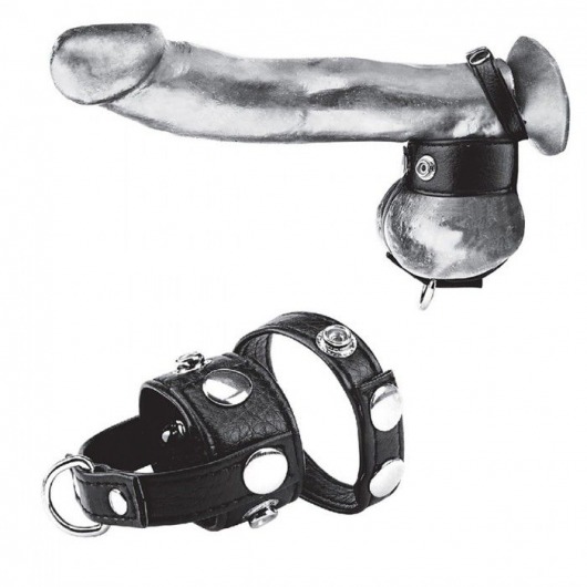 Утяжка для мошонки и пениса Cock Ring With 1  Ball Stretcher And Optional Weight Ring - BlueLine - купить с доставкой в Мурманске