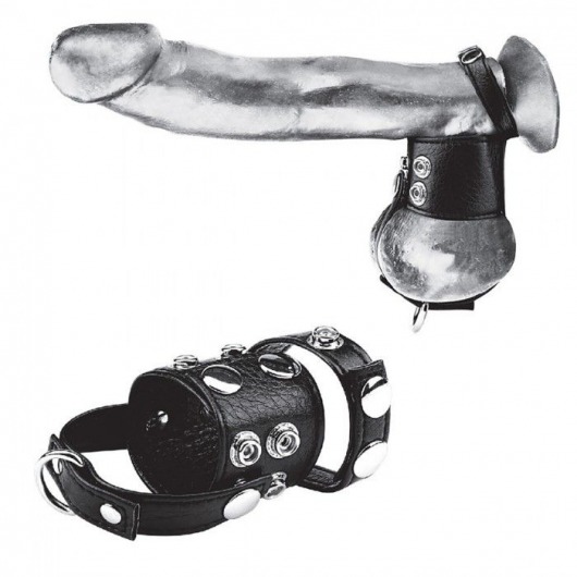 Утяжка на пенис и мошонку Cock Ring With 1.5  Ball Stretcher And Optional Weight Ring - BlueLine - купить с доставкой в Мурманске