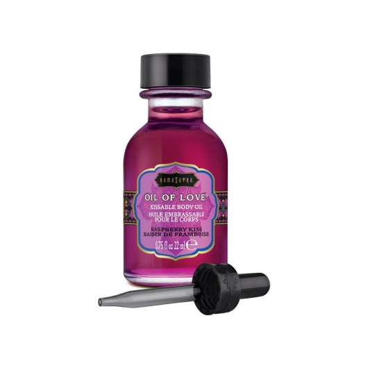 Масло для ласк с ароматом малины Oil of Love Raspberry Kiss - 22 мл. - Kama Sutra - купить с доставкой в Мурманске