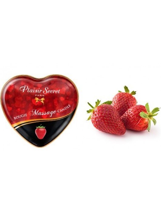 Массажная свеча с ароматом клубники Bougie Massage Candle - 35 мл. - Plaisir Secret - купить с доставкой в Мурманске