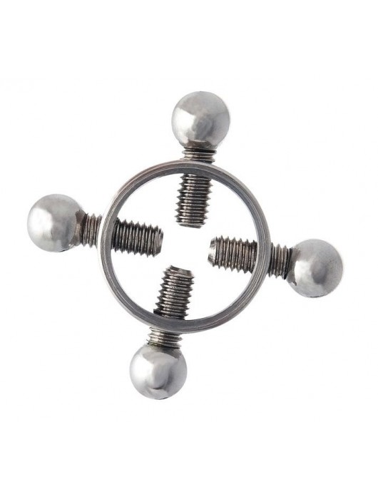 Серебристые зажимы для сосков на винтах - ToyFa - купить с доставкой в Мурманске