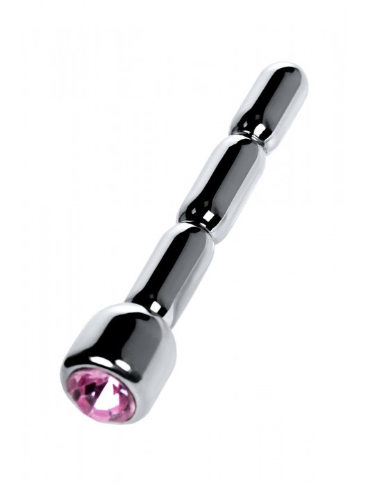 Серебристый уретральный плаг со стразом - 7 см. - ToyFa - купить с доставкой в Мурманске