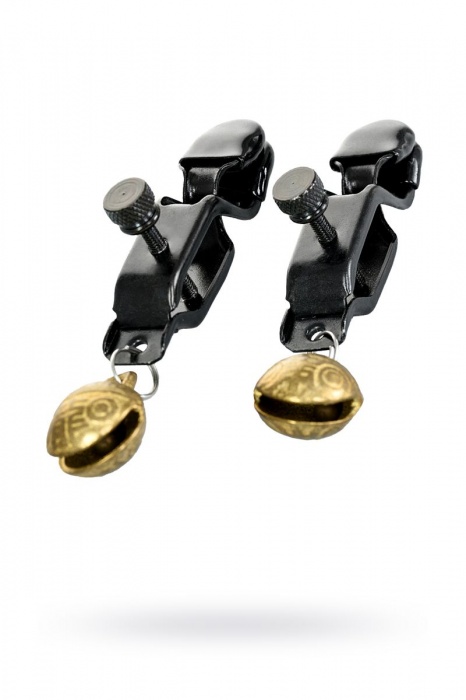 Черно-золотистые зажимы для сосков TOYFA Theatre - ToyFa - купить с доставкой в Мурманске